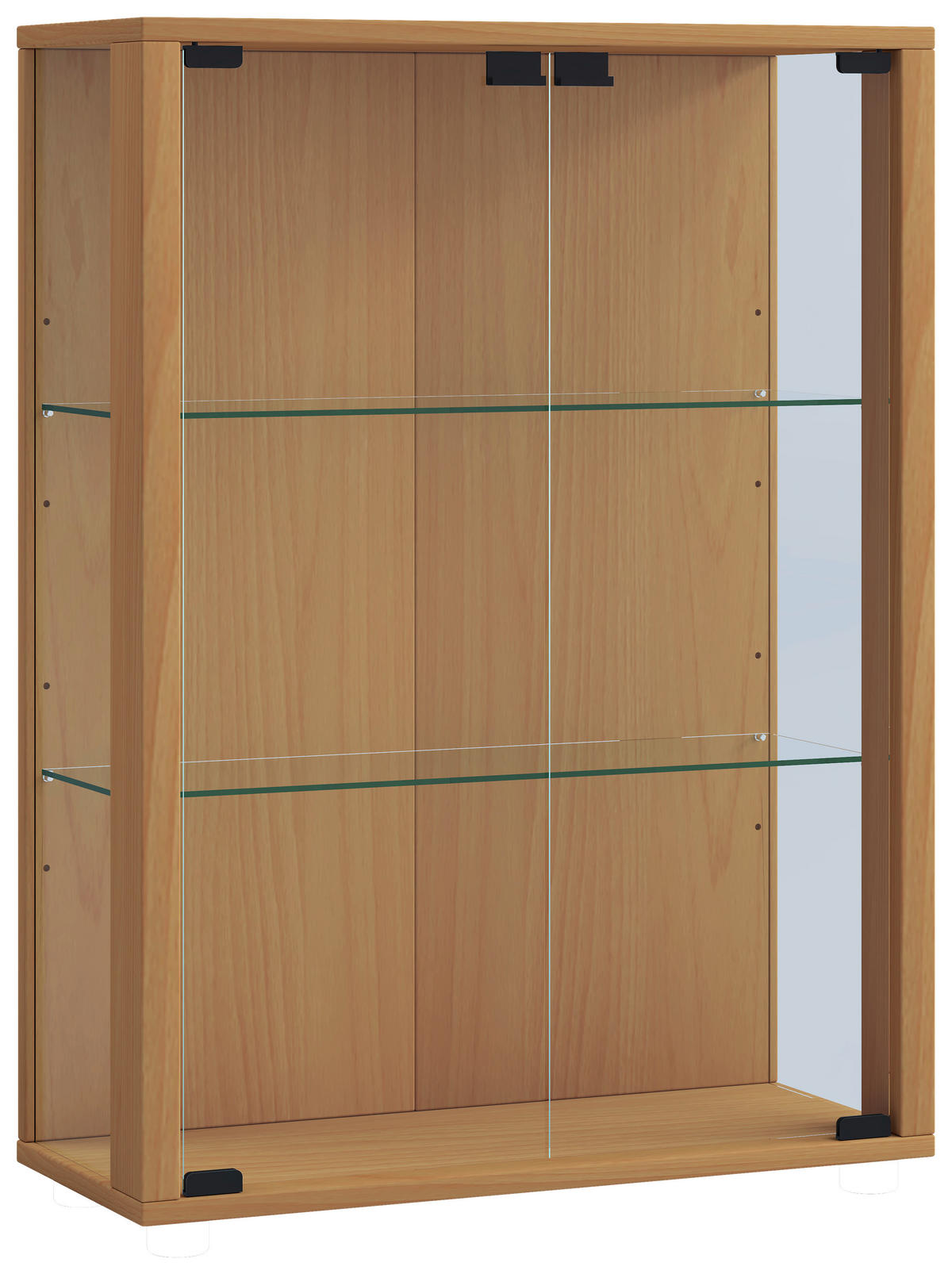 Vitrină Suspendată, fag culoare lemn fag  - culoare lemn fag/negru, Konventionell, plastic/sticlă (60/80/25cm) - MID.YOU