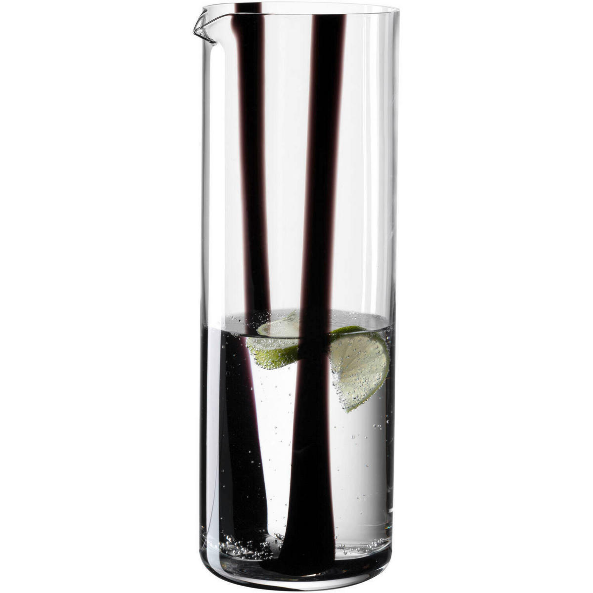 STAKLENI VRČ    1,1 l     BANDA NERA  - prozirno/crna, Basics, staklo (9/25/9cm) - Leonardo
