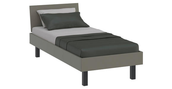 BETT 90/200 cm,  in Grau, Grün,  - Schwarz/Grau, Design, Metall (90/200cm) - Xora