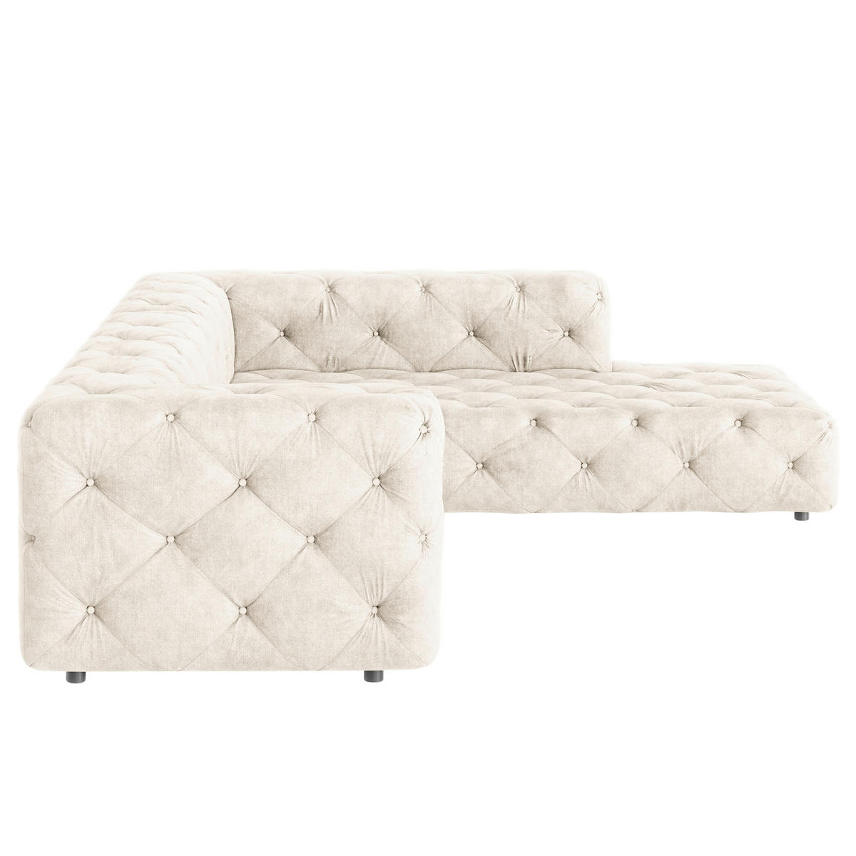 ECKSOFA Mikrofaser Creme  - Creme/Schwarz, Design, Kunststoff/Textil (325/228cm) - P & B
