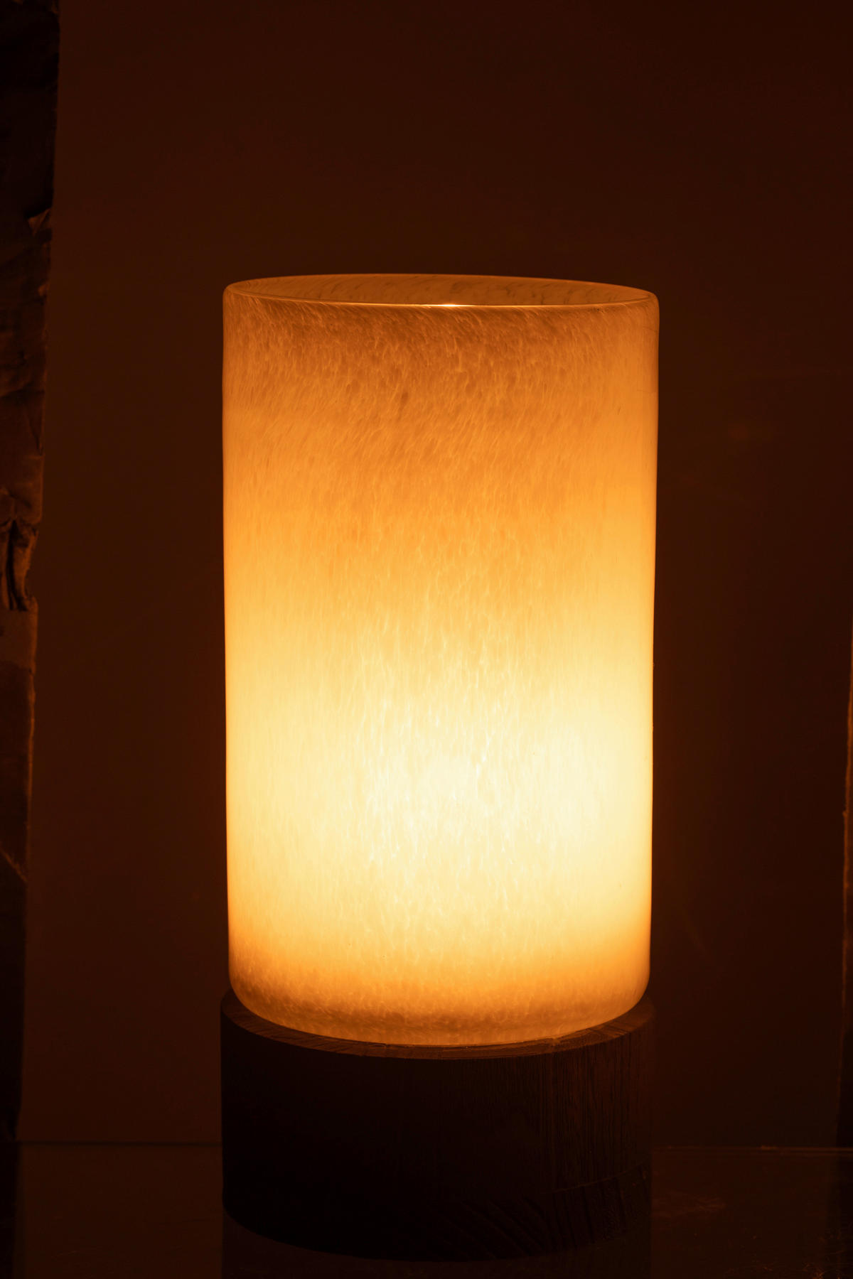 TEELICHTHALTER - Schwarz/Grau, Natur, Glas/Holz (14,5/14,5/29,5cm) - Ambia Home