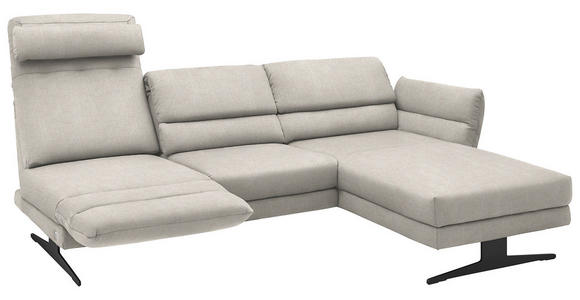 ECKSOFA  in Flachgewebe Naturfarben  279-327/176-217 cm  - Schwarz/Naturfarben, Design, Textil/Metall (279-327/176-217cm) - Dieter Knoll