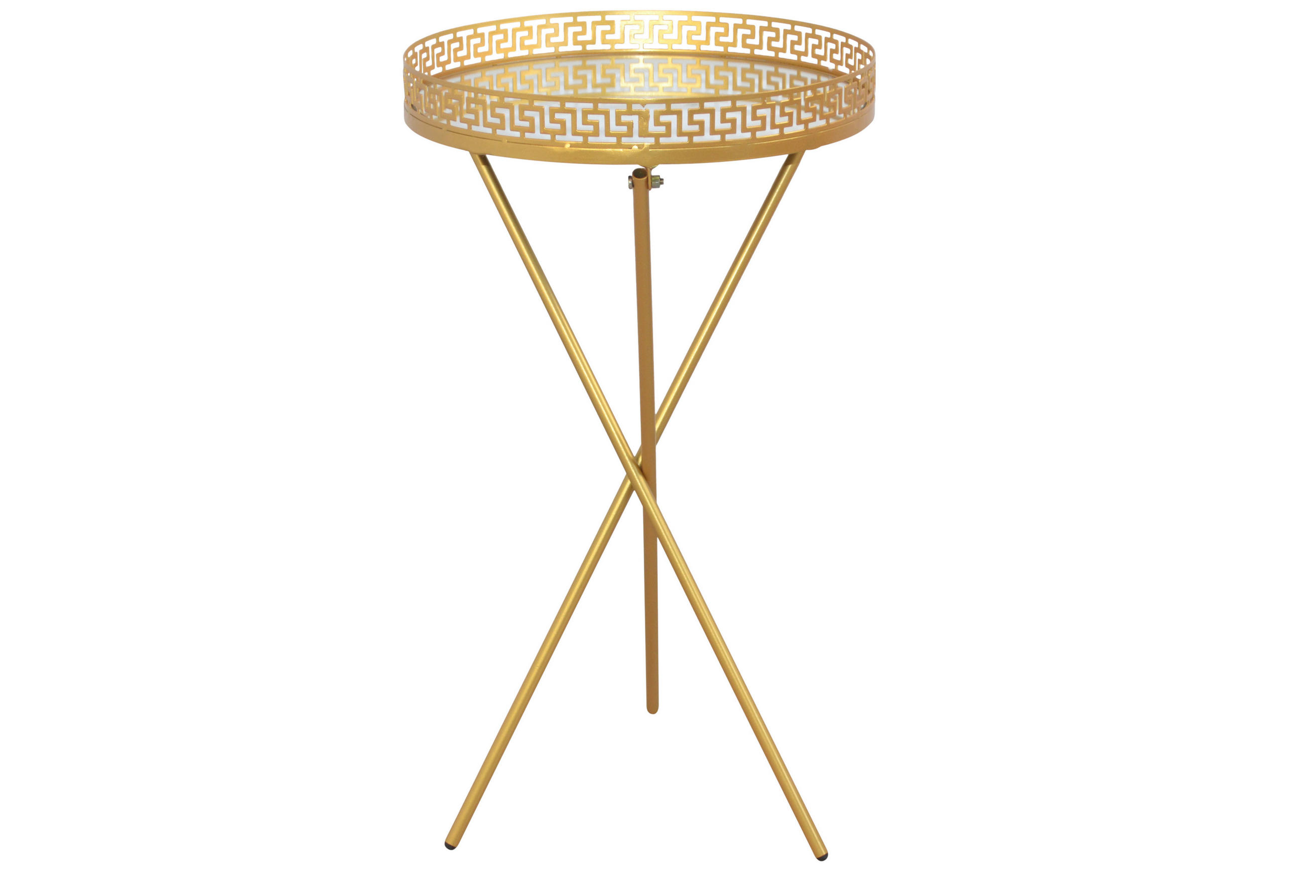 BEISTELLTISCH 40/40/71 cm Goldfarben rund  - Goldfarben, Design, Glas/Metall (40/40/71cm) - MID.YOU