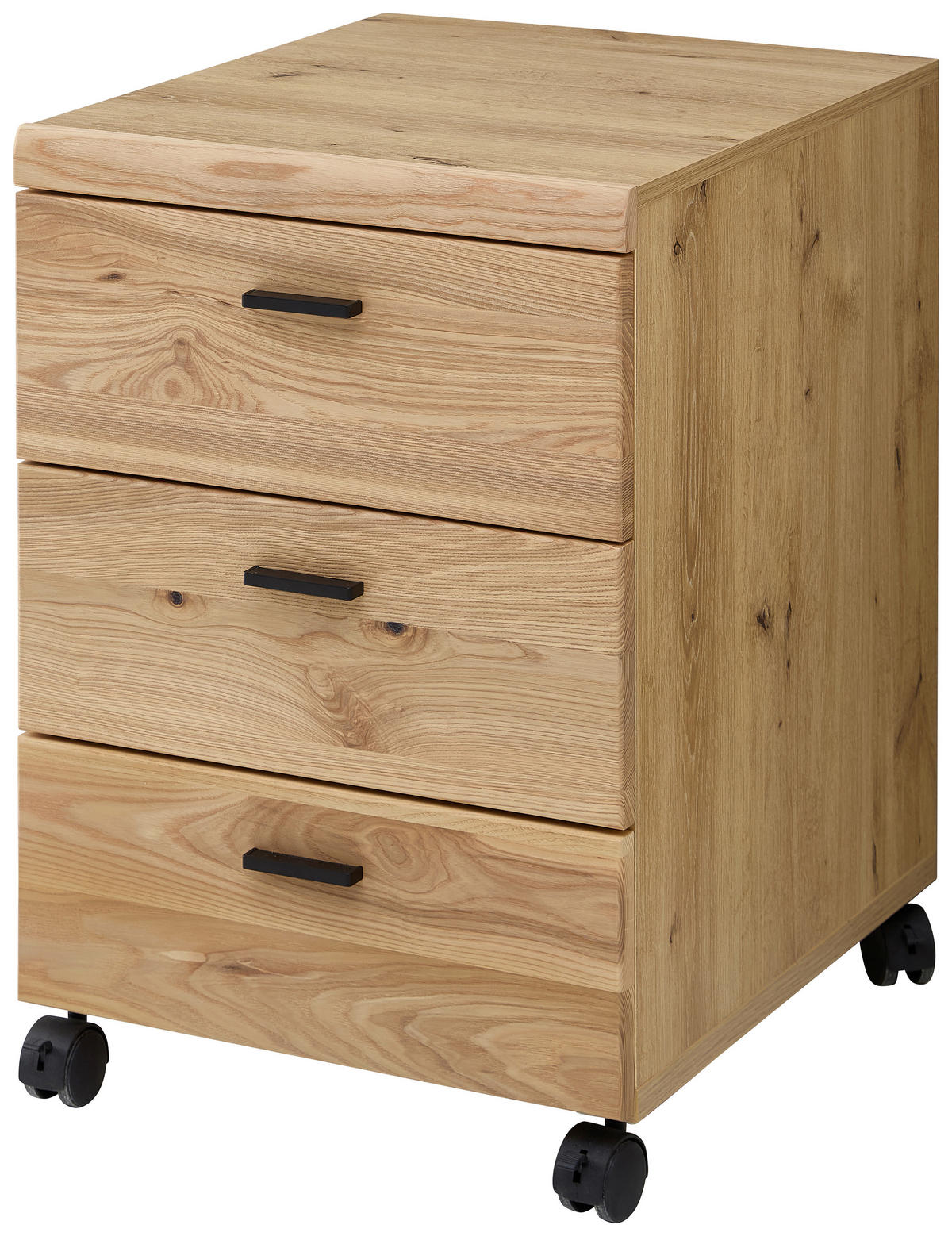 ROLLCONTAINER Eiche Artisan  - Schwarz/Eiche Artisan, KONVENTIONELL, Holzwerkstoff/Kunststoff (45/66/55cm) - Stylife