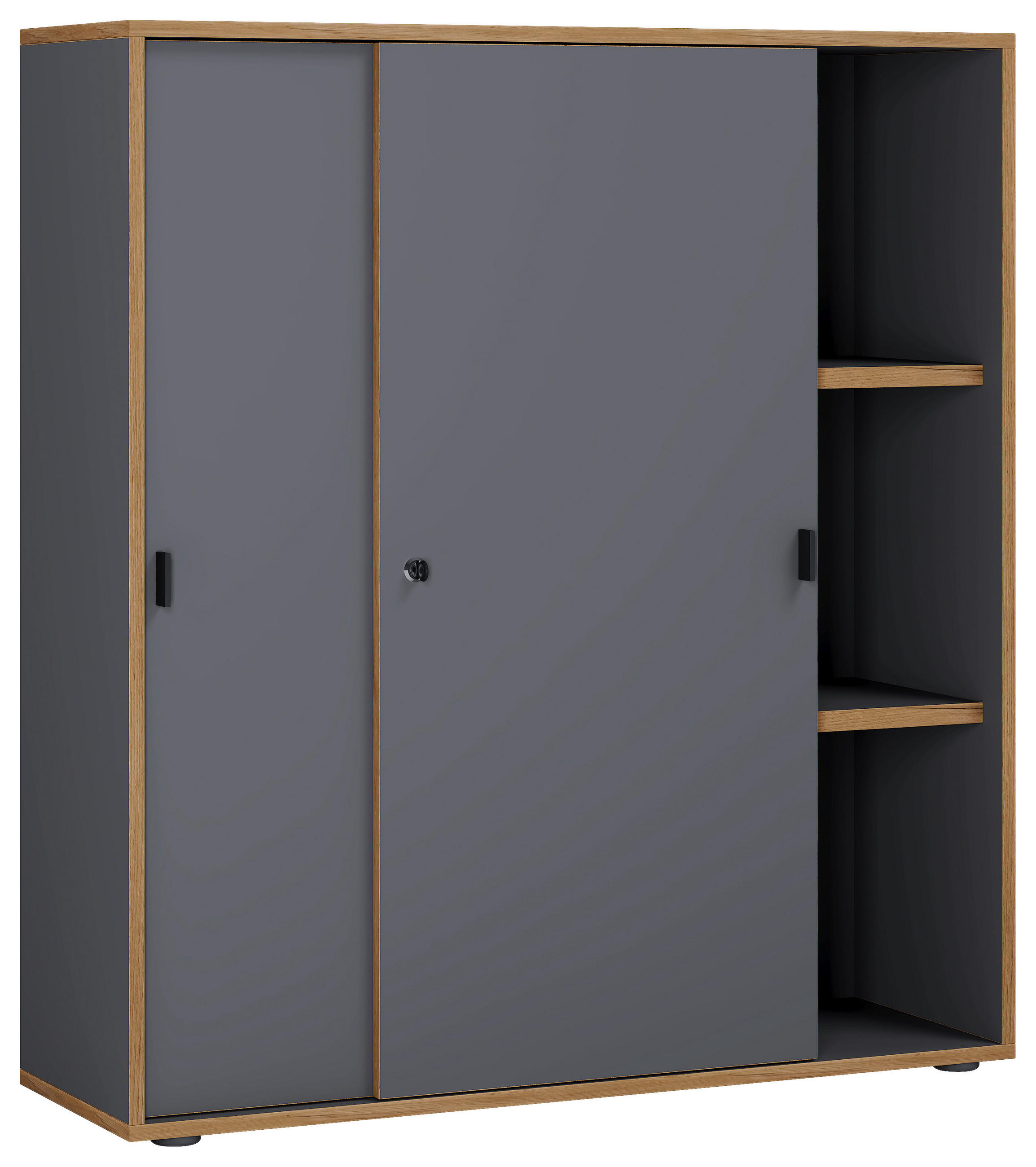 AKTENSCHRANK 100/110/37 cm  - Honigeiche/Anthrazit, Design, Holzwerkstoff (100/110/37cm) - MID.YOU