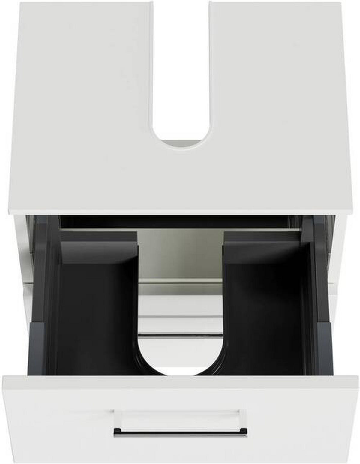 WASCHBECKENUNTERSCHRANK 45/49,8/33,3 cm  - Chromfarben/Weiß Hochglanz, KONVENTIONELL, Holzwerkstoff/Metall (45/49,8/33,3cm) - Sadena