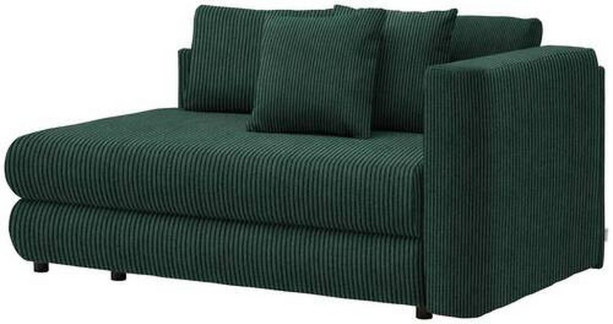RÉCAMIERE in Cord Waldgrün  - Waldgrün/Schwarz, Design, Kunststoff/Textil (171/71-88/93cm) - Cantus