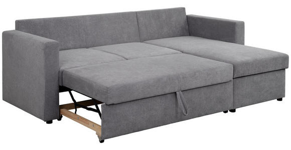 ECKSOFA Grau Webstoff  - Schwarz/Grau, KONVENTIONELL, Kunststoff/Textil (230/155cm) - Carryhome