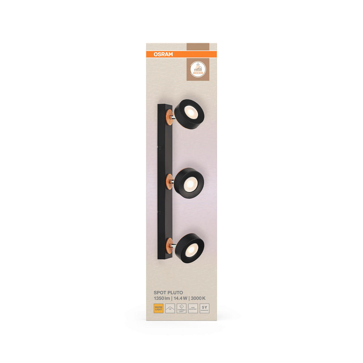 LED-STRAHLER 49,8/9/10,8 cm   - Schwarz, Design, Holz/Kunststoff (49,8/9/10,8cm) - Osram