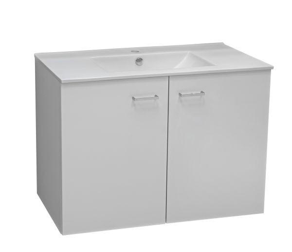 KOMBI UMIVAONIK bijela - bijela/boje nikla, Design, drvo/keramika (60/83,5/45cm) - Xora