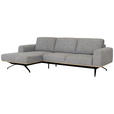 ECKSOFA in Struktur Grau  - Schwarz/Grau, Design, Textil/Metall (157/262cm) - Novel