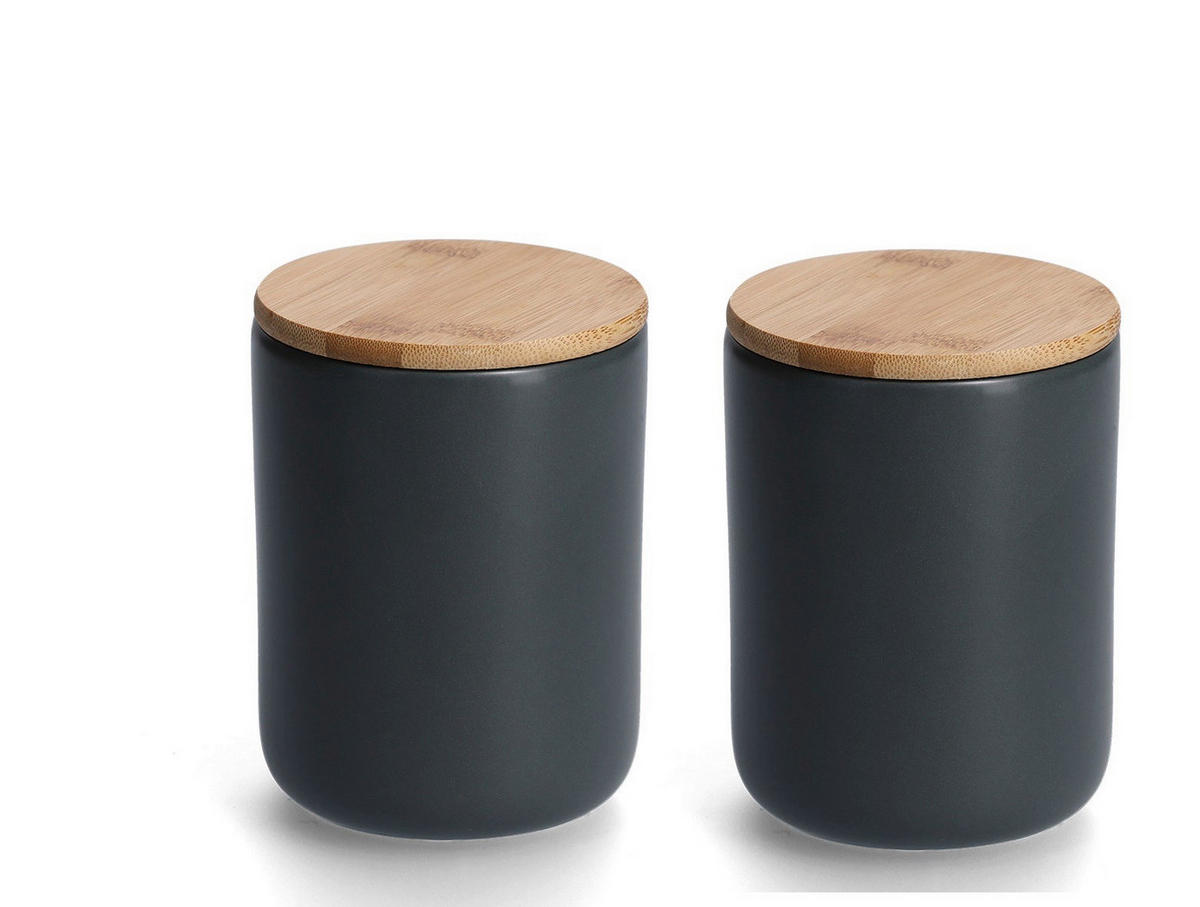 VORRATSDOSENSET  - Schwarz, Basics, Keramik (25,5/25,5/15cm) - Zeller Present