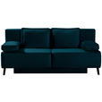SCHLAFSOFA Percy in Petrol  - Petrol/Schwarz, KONVENTIONELL, Textil/Metall (197/91/88cm) - Novel