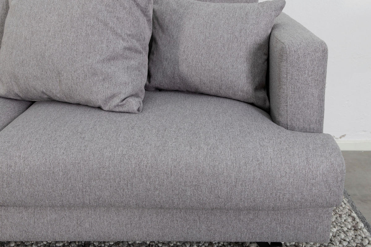 3-SITZER-SOFA Schwarz  - Schwarz/Grau, Design, Holz/Kunststoff (260/86/88cm) - Livetastic