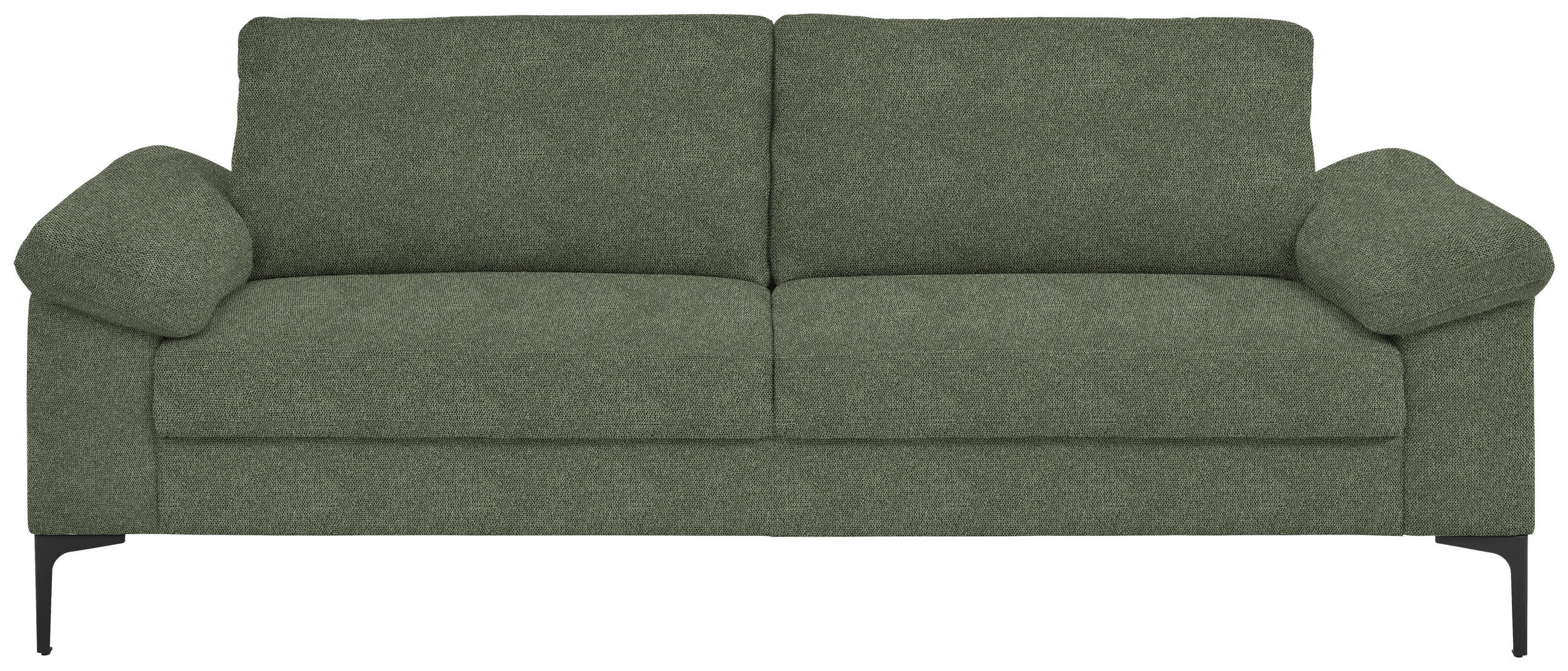3-SITZER-SOFA in Flachgewebe Olivgrün  - Schwarz/Olivgrün, Design, Textil/Metall (226/89/97cm) - Pure Home Lifestyle