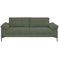 3-SITZER-SOFA in Flachgewebe Olivgrün  - Schwarz/Olivgrün, Design, Textil/Metall (226/89/97cm) - Pure Home Lifestyle