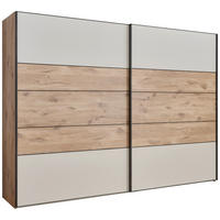 SCHWEBETÜRENSCHRANK 250/217/68 cm,  in Eichefarben, Champagner, 2 Tür(en)  - Schieferfarben/Champagner, KONVENTIONELL, Holzwerkstoff (250/217/68cm) - Voleo