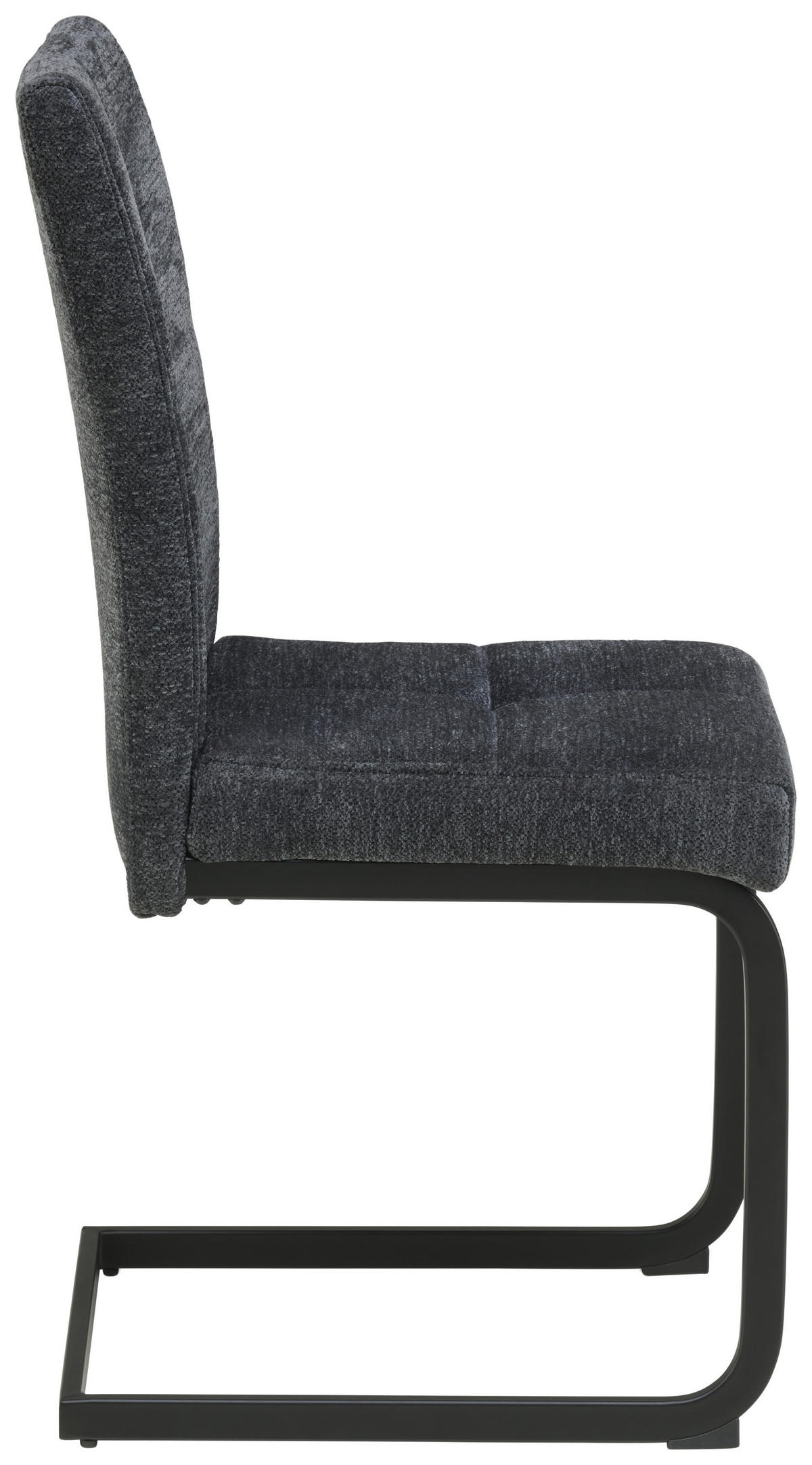 SCHWINGSTUHL  in Eisen Leinenoptik  - Dunkelgrau/Schwarz, LIFESTYLE, Textil/Metall (39/98/43cm) - MID.YOU