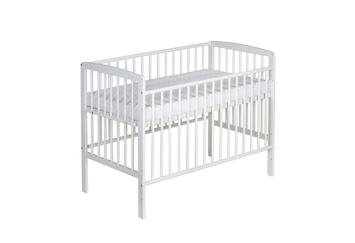 BEISTELLBETT Micky Plus 124/65/97 cm  - Weiß, Basics, Holz/Holzwerkstoff (124/65/97cm) - Schardt