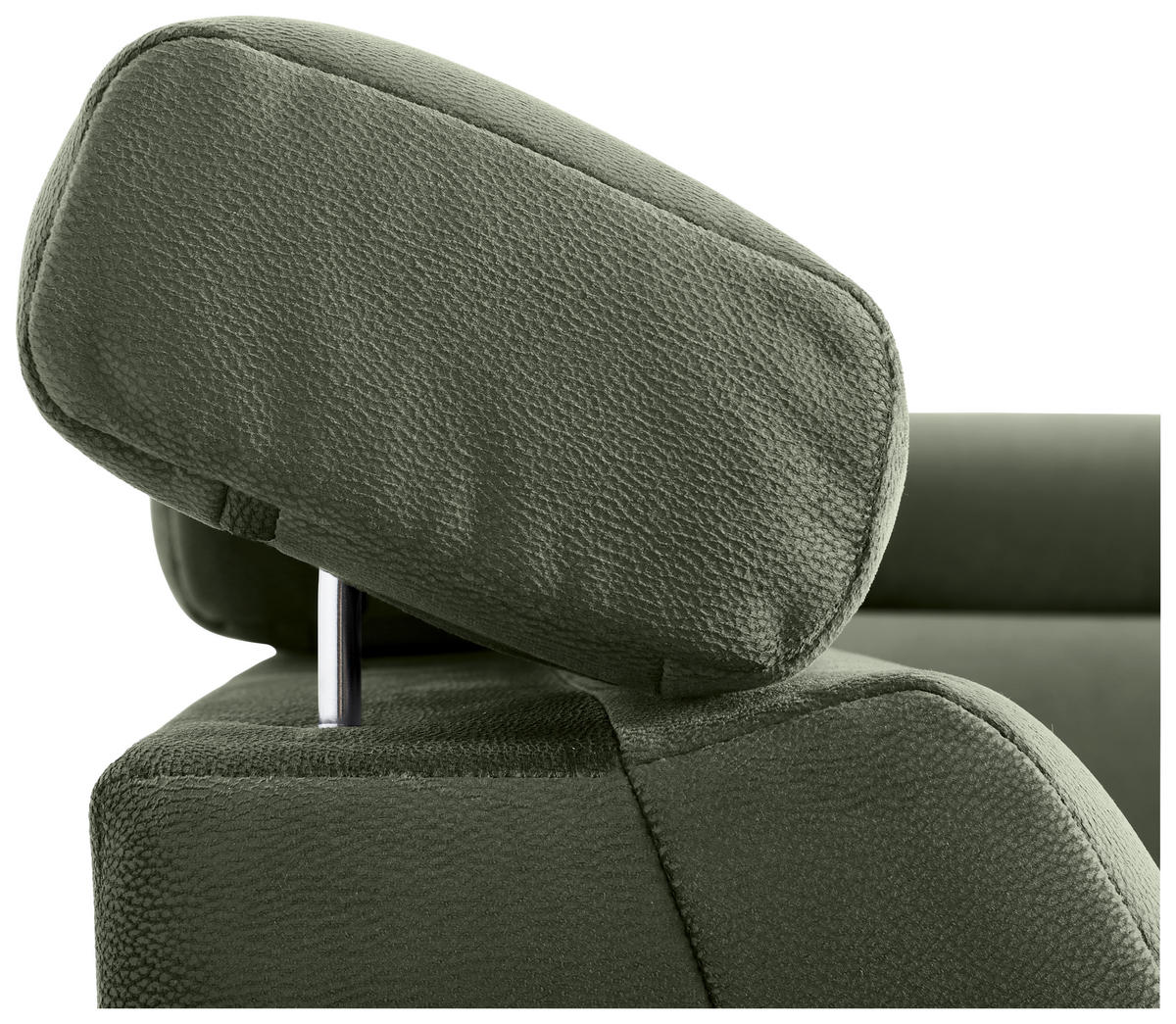 ECKSOFA in Mikrofaser Olivgrün  - Chromfarben/Olivgrün, KONVENTIONELL, Textil/Metall (206/271cm) - Carryhome