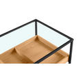 COUCHTISCH Eiche furniert, massiv ESG 110/60/40 cm rechteckig Klar, Naturfarben, Schwarz  - Klar/Eichefarben, Natur, Glas/Holz (110/60/40cm) - Novel