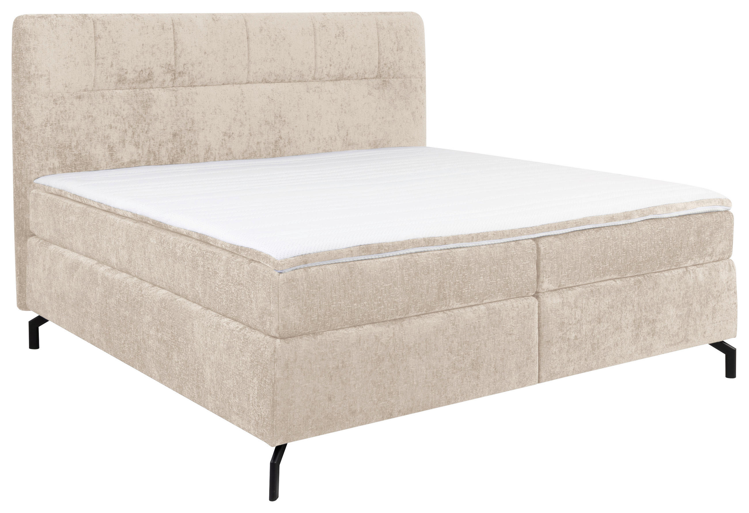 BOXSPRINGBETT 160/200 cm  in Champagner  - Champagner/Schwarz, Design, Textil/Metall (160/200cm) - Esposa