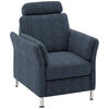 SESSEL in Flachgewebe Dunkelblau  - Chromfarben/Dunkelblau, Konventionell, Textil/Metall (86/87/93cm) - Beldomo System