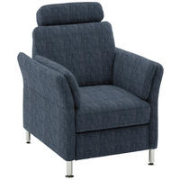 SESSEL in Flachgewebe Dunkelblau  - Chromfarben/Dunkelblau, KONVENTIONELL, Textil/Metall (86/87/93cm) - Beldomo System