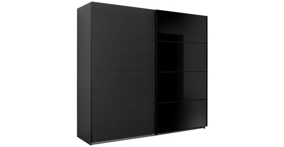 SCHWEBETÜRENSCHRANK  in Graphitfarben, Schwarz  - Graphitfarben/Schwarz, Design, Glas/Holzwerkstoff (225/210/65cm) - Carryhome