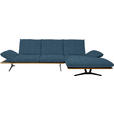 ECKSOFA Formia in Flachgewebe Blau  314/159 cm  - Blau/Schwarz, Design, Holz/Textil (314/159cm) - Dieter Knoll
