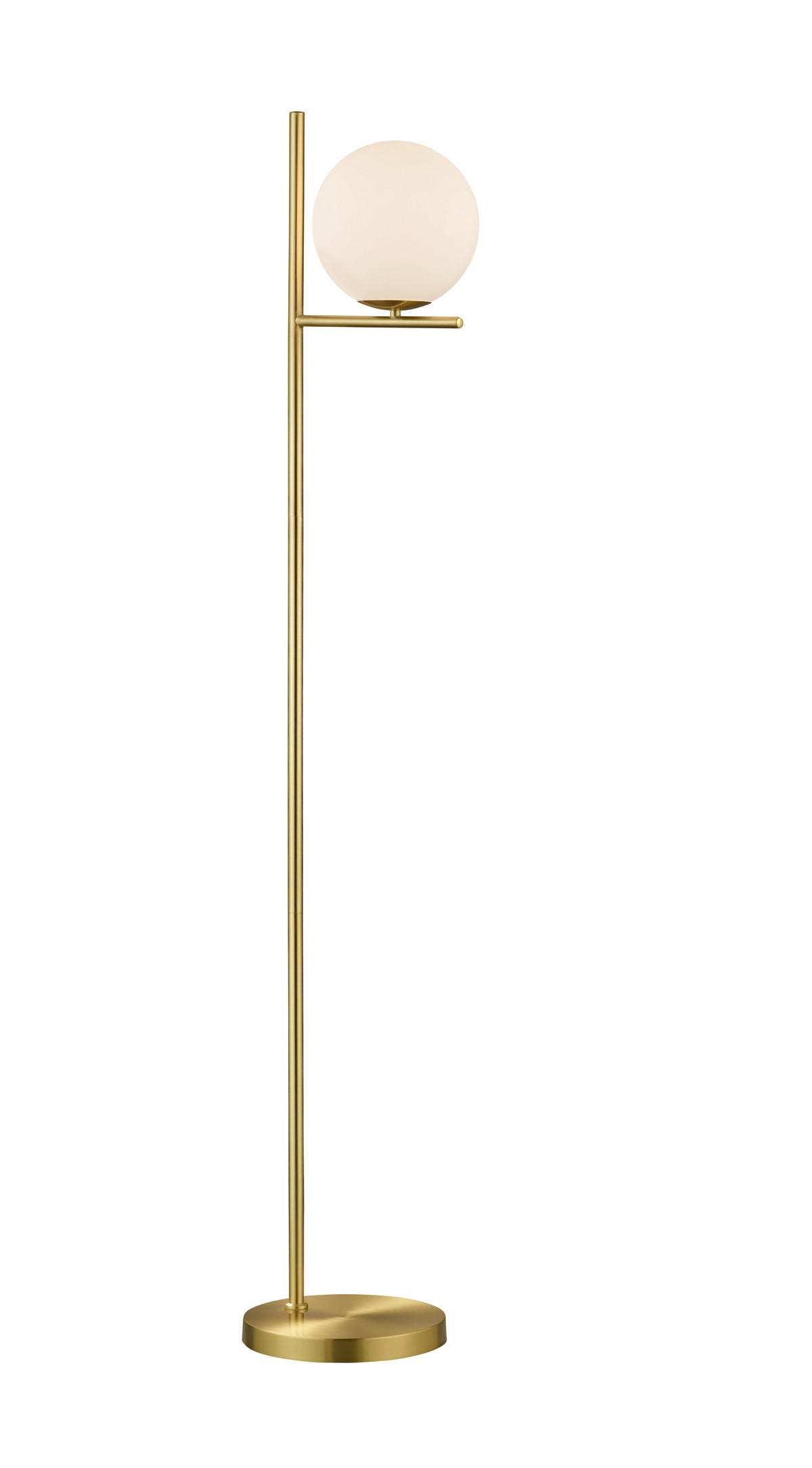 GOLVLAMPA 20/150 cm    - vit/mässingsfärgad, Klassisk, metall/glas (20/150cm)