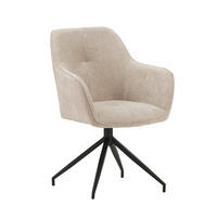 STOLIČKA S PODRÚČKAMI, ženilka, svetlosivá - čierna/sivá, Modern, kov/textil (59/88/60cm) - MID.YOU