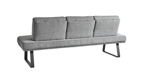 SITZBANK 224/92/78 cm in Hellgrau - Hellgrau/Schwarz, Design, Textil/Metall (224/92/78cm) - Dieter Knoll