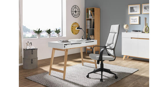 SCHREIBTISCH - Eichefarben/Weiß, Design, Holz/Holzwerkstoff (120/75/50cm) - Hom`in