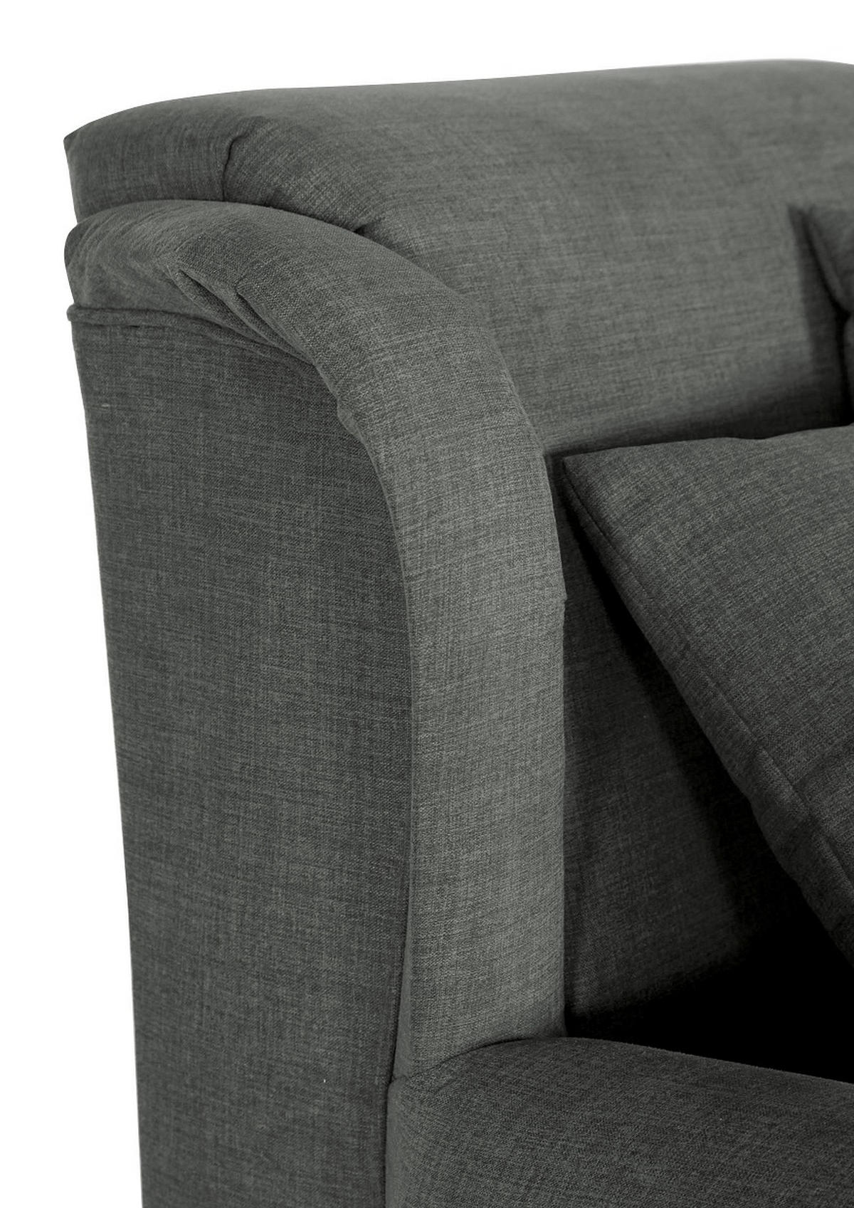 XXL-FÅTÖLJ i textil, trä mörkgrön, mörkgrå  - mörkgrå/mörkbrun, Klassisk, trä/textil (125/102/125cm) - Livetastic