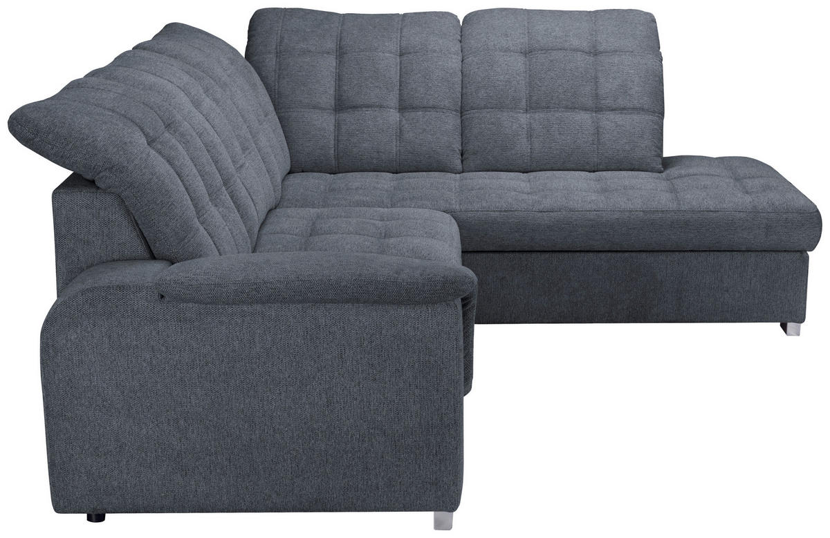 ECKSOFA Anthrazit Chenille  - Chromfarben/Anthrazit, KONVENTIONELL, Kunststoff/Textil (260/205cm) - Carryhome