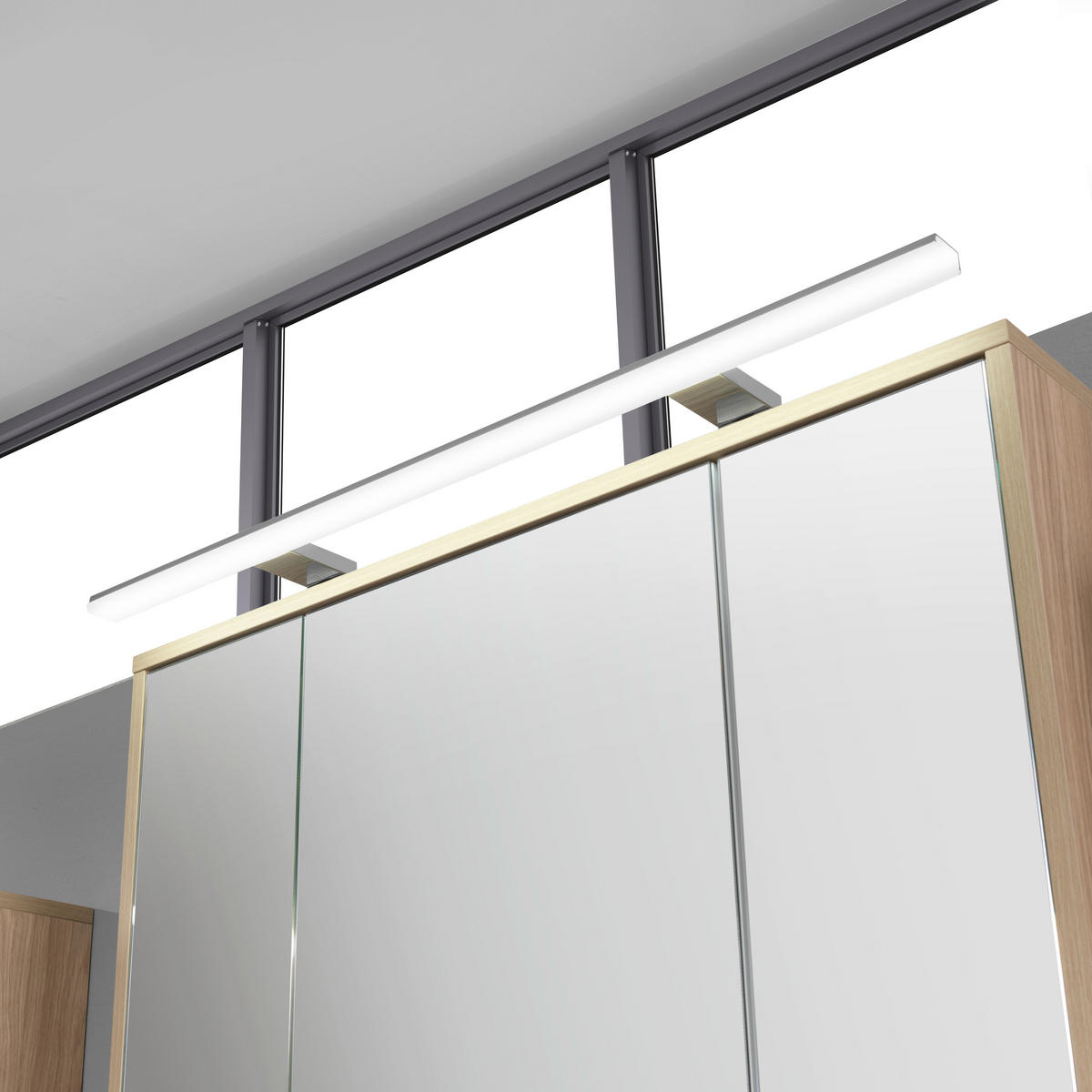 SPIEGELSCHRANK 83,3/75,8/16,1 cm  - Eichefarben/Nickelfarben, Basics, Glas/Holzwerkstoff (83,3/75,8/16,1cm) - Stylife