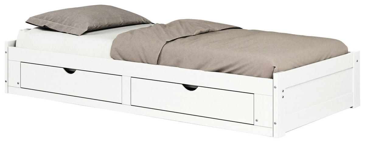 KIHÚZHATÓ ÁGY 90/200 cm  fehér  - fehér, Modern, műanyag/faalapú anyag (90/200cm) - MID.YOU