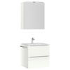 BADEZIMMER  in 61 cm  - Edelstahlfarben/Weiß Hochglanz, MODERN, Holzwerkstoff/Stein (61cm) - Nobilia