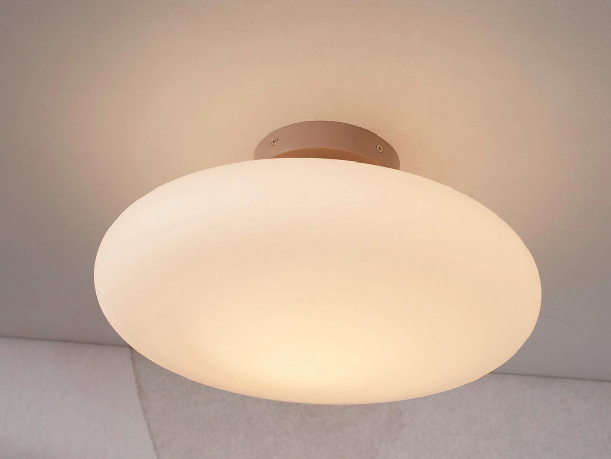 DECKENLEUCHTE  28,5/18,5 cm    - Sandfarben/Weiss, Trend, Glas (28,5/18,5cm) - It's about Romi