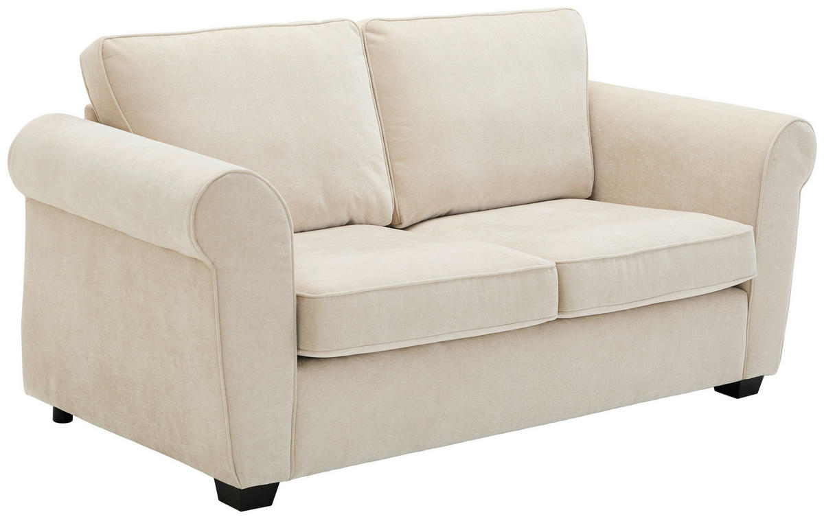 2,5-SITZER Chenille Beige  - Beige/Schwarz, KONVENTIONELL, Kunststoff/Textil (196/88/86cm) - Carryhome