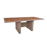 GARTENTISCH 220/100/75 cm Holz, Metall, Kunststoff rechteckig  - Schwarz/Braun, Basics, Holz/Kunststoff (220/100/75cm) - Gardenson