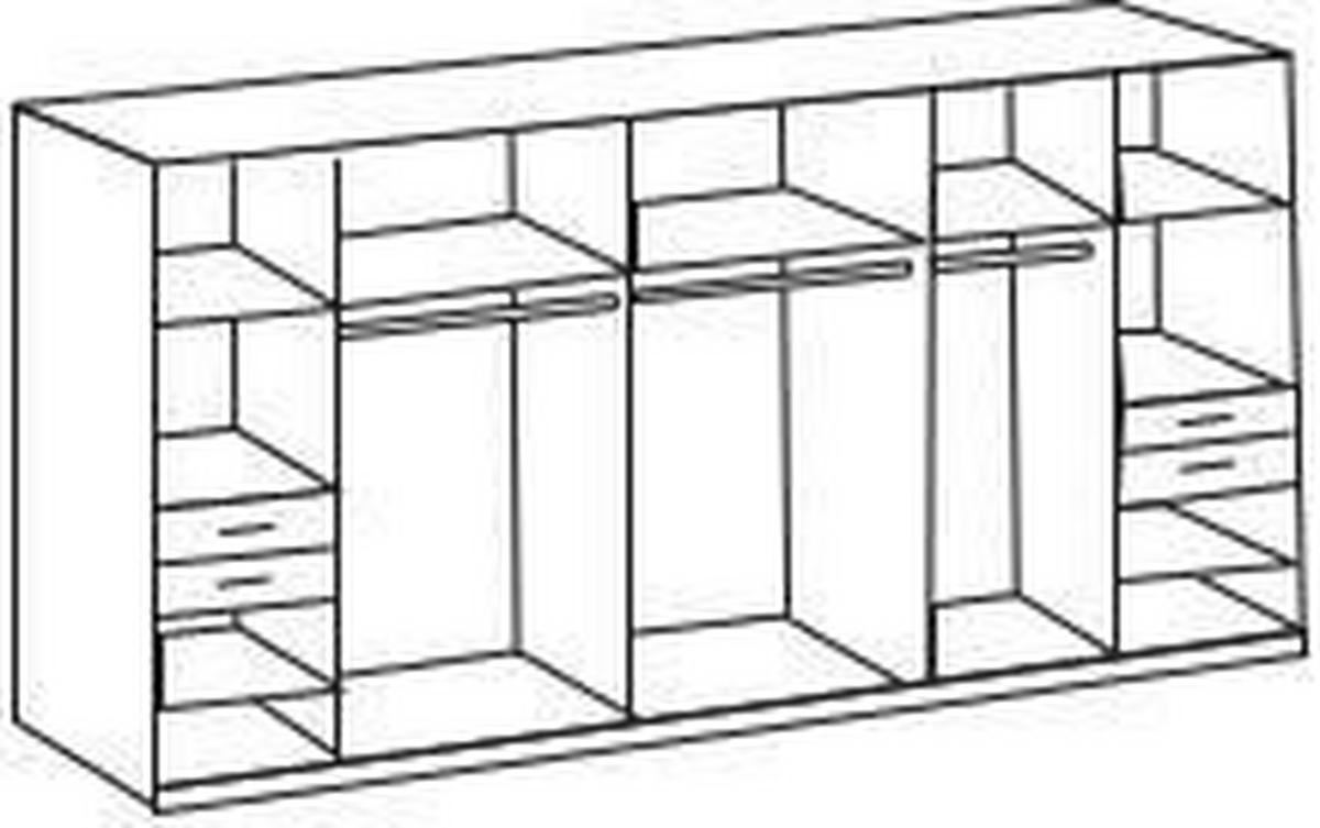 DREHTÜRENSCHRANK in Graphitfarben, Weiss  - Weiss/Silberfarben, Basics, Holzwerkstoff (313/208/58cm) - MID.YOU