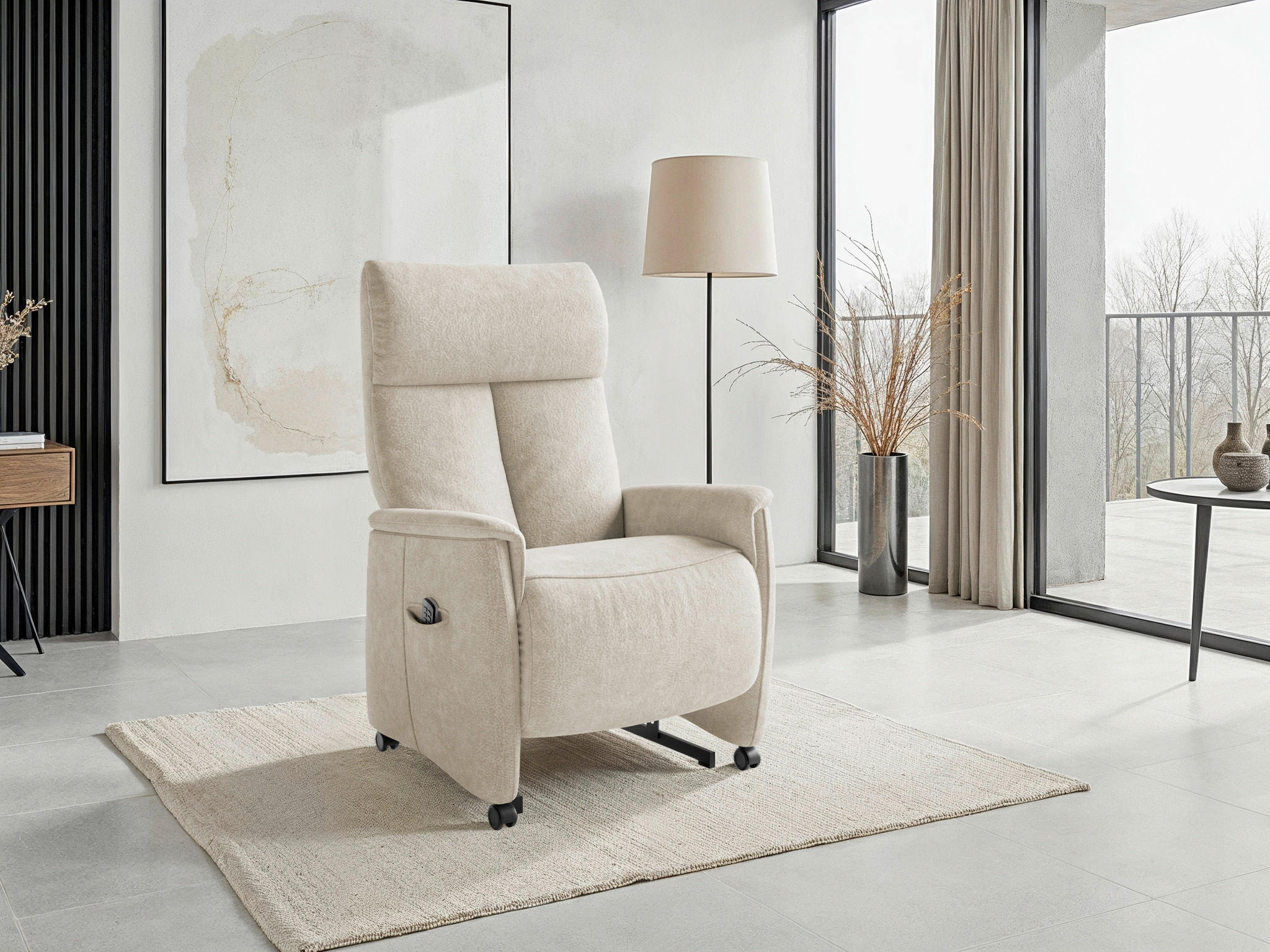 RELAXSESSEL in Textil Silberfarben  - Silberfarben/Schwarz, Basics, Kunststoff/Textil (76/110/84cm) - Sit & More