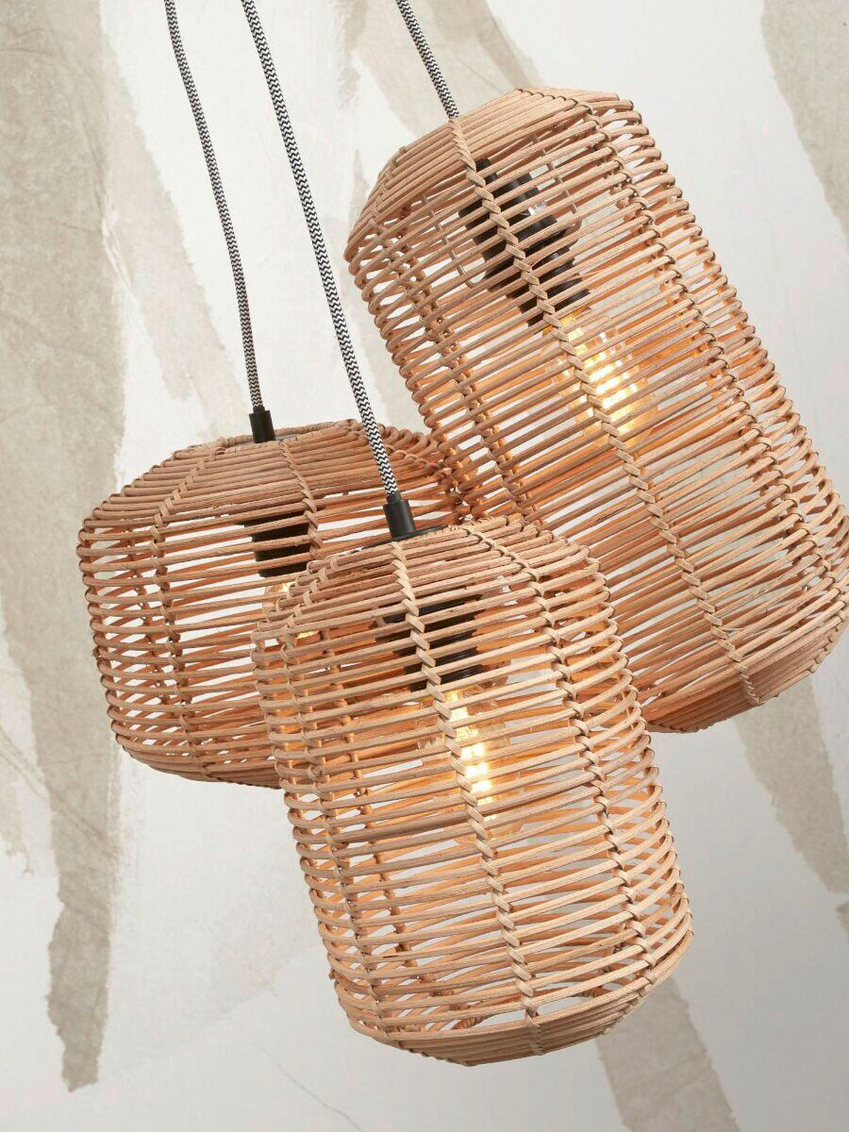 ZÁVĚSNÉ SVÍTIDLO, 49/49/53 cm  - přírodní barvy, Trend, dřevo (49/49/53cm) - Good & Mojo