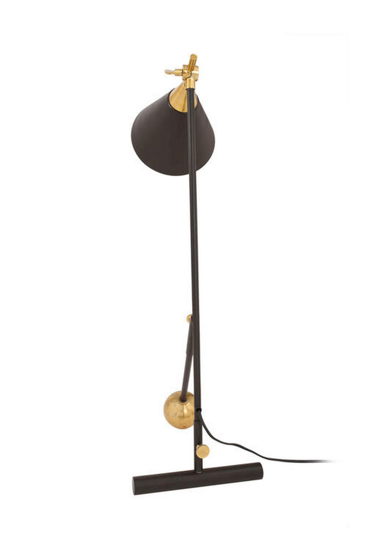 STEHLEUCHTE - Goldfarben/Schwarz, Design, Kunststoff/Stein (23/76/32cm) - Kayoom
