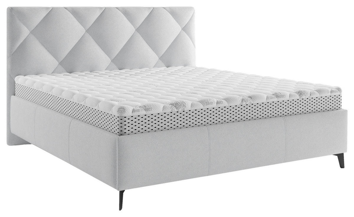 POLSTERBETT 160/200 cm,  in Bronzefarben, gepolstertes Kopfteil, Lattenrost, Bettkasten,  - Hellgrau/Schwarz, MODERN, Holz/Textil (160/200cm) - Boxxx