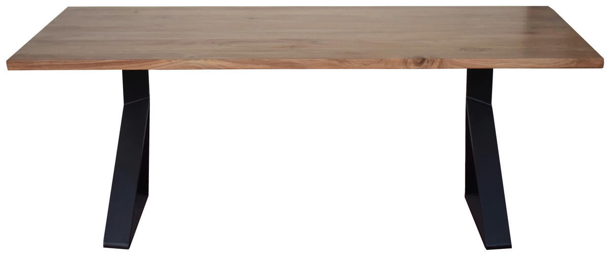 ESSTISCH Akazie vollmassiv rechteckig Schwarz, Akaziefarben - tolles Design