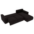 ECKSOFA Dunkelbraun Lederlook  - Chromfarben/Dunkelbraun, KONVENTIONELL, Kunststoff/Textil (293/195cm) - Carryhome