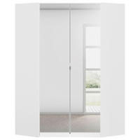 DREHTÜRENSCHRANK 117/197/54 cm,  in Weiß, Weiß Hochglanz, 2-türig  - Weiß Hochglanz/Alufarben, KONVENTIONELL, Glas/Holzwerkstoff (117/197/54cm) - home24